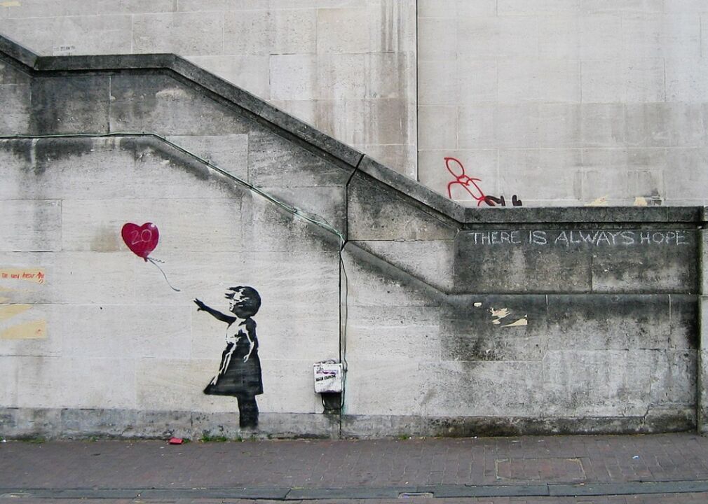 2002: Earliest appearance of Banksy’s ‘Girl With a Red Balloon’